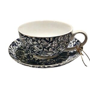 WILLIAMS SONOMA Morris & Co. One (1) Bluebell Teacup & Saucer 4-1/4"D